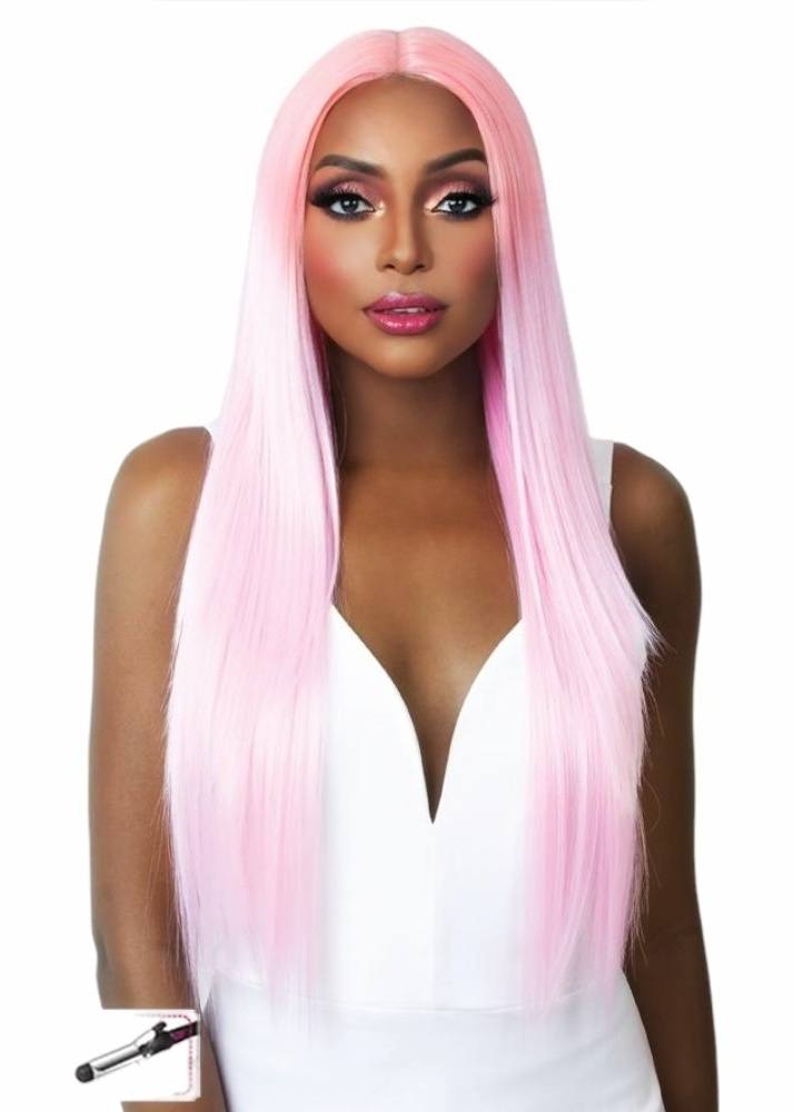 Straight pink wig