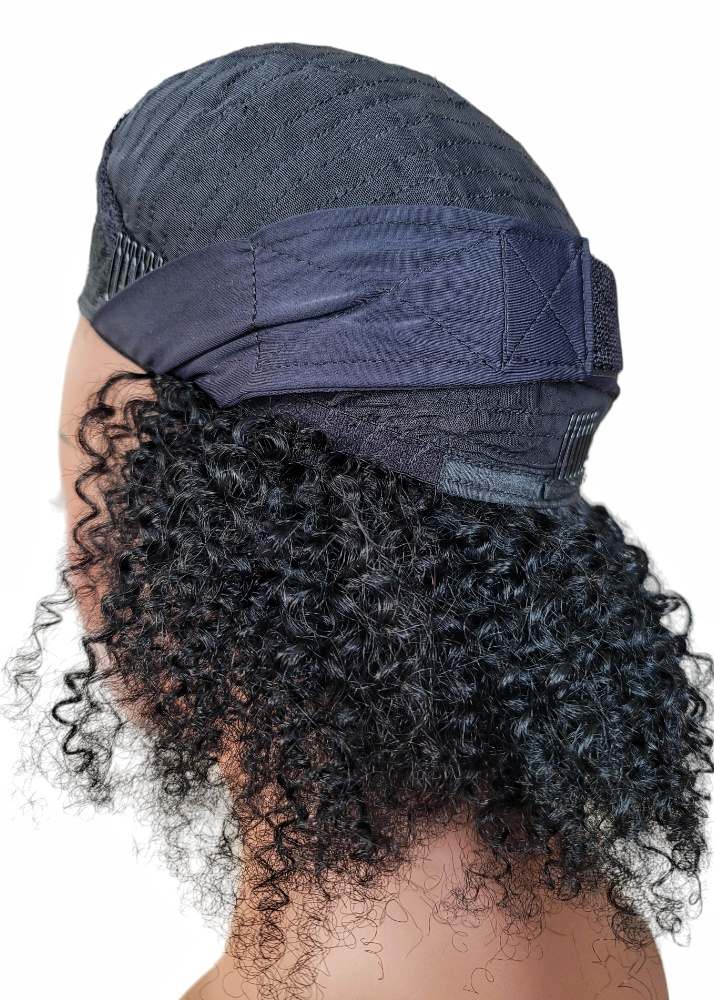 Inside cap of human hair afro wig