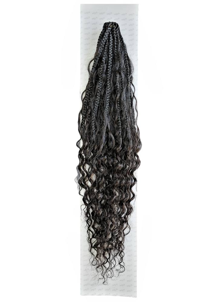 Boho Human Hair French Deep Box Braids 2X 14"