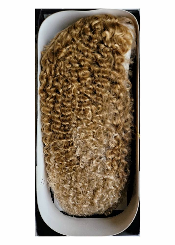 Debra blonde kinky curly human hair wig