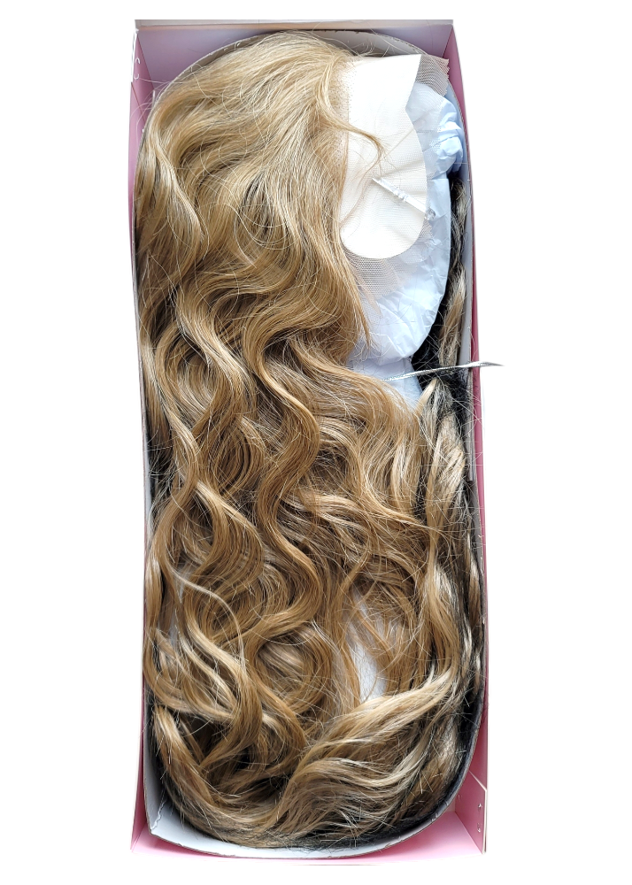 Blonde curly human hair wig