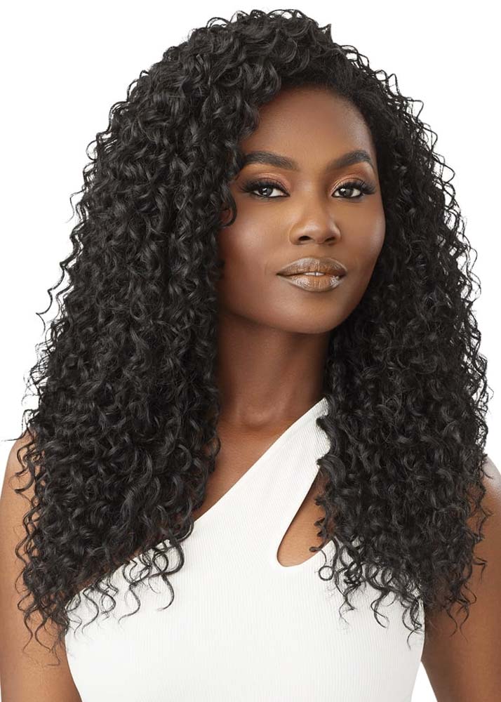 Tight curl long half wig