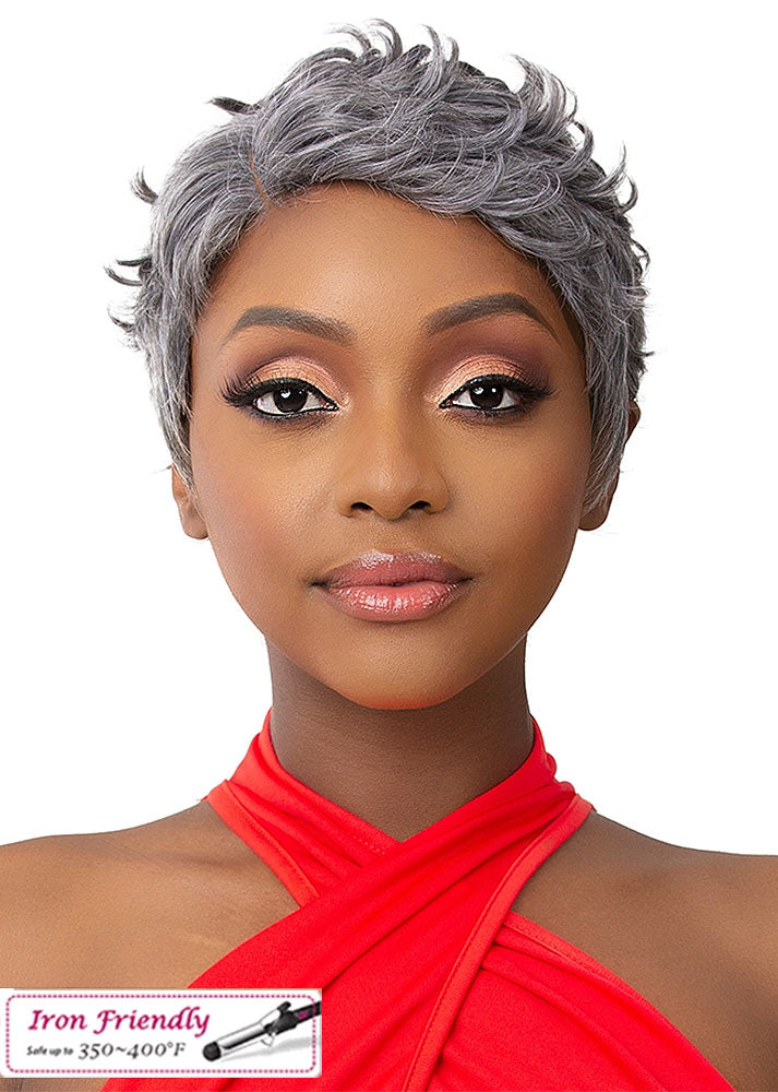 Rave Premium Synthetic Full Cap Pixie Wig Twilight Grey Its A Wig UK