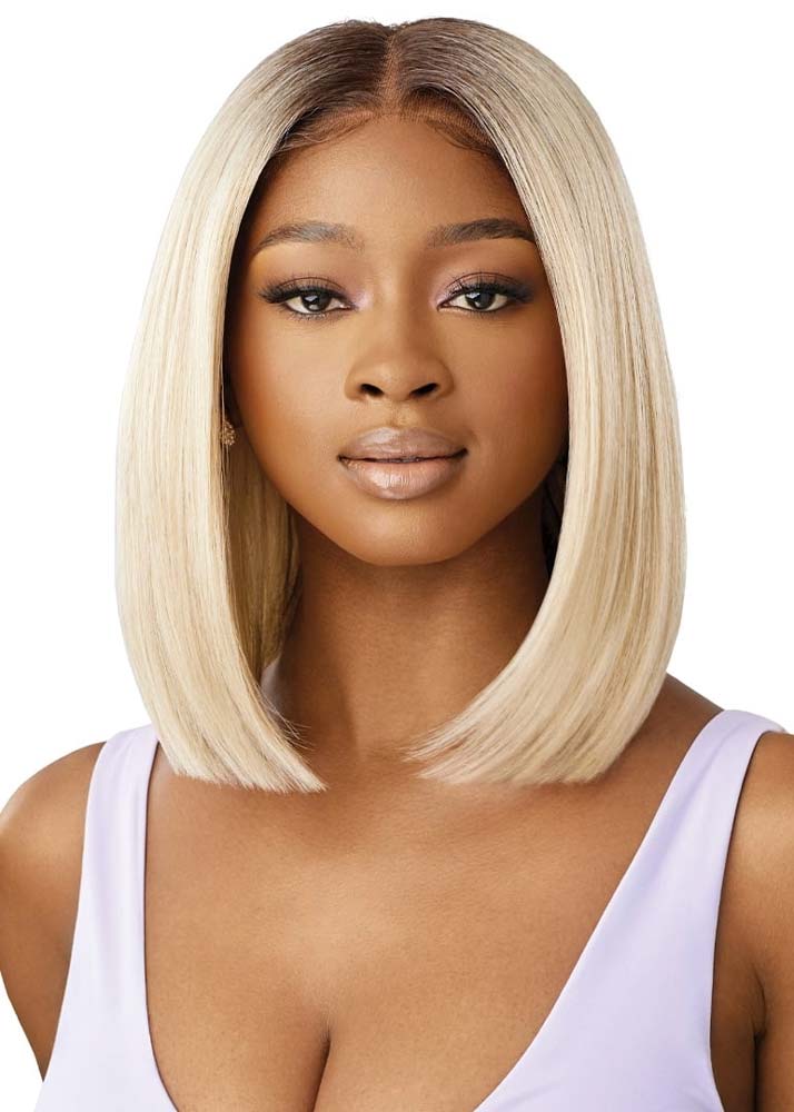 California Blonde Bob Wig with dark roots Outre Airtied