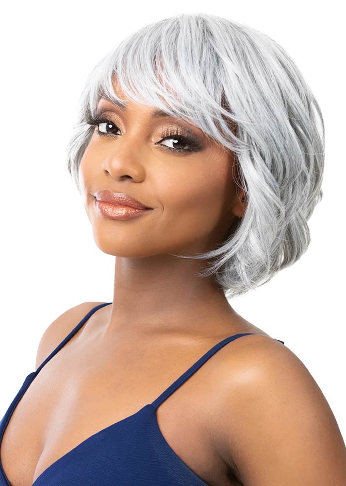 Silver grey bob wig