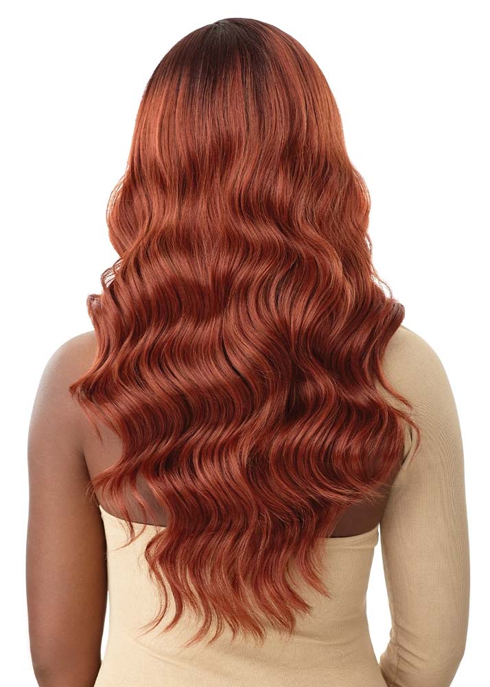 Long dark copper wavy wig for black & white women