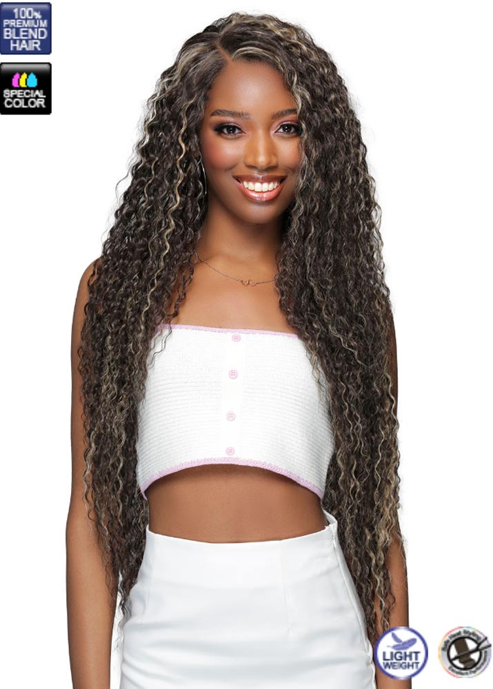 Araceli Human Hair Blend Wig Bobbi Boss. Extra Long Curly Wig