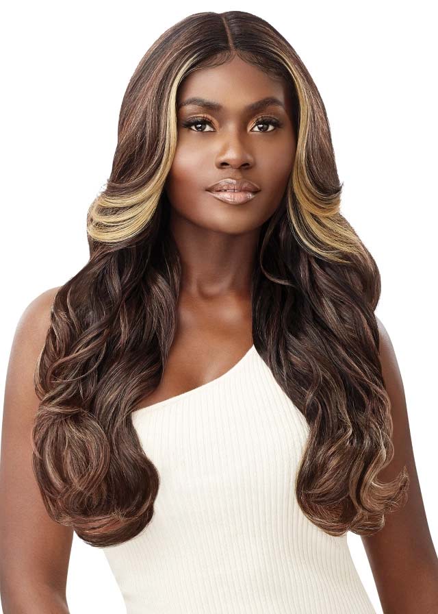 Nienna Lace Front Wavy Wig Outre Chocolate Toffee