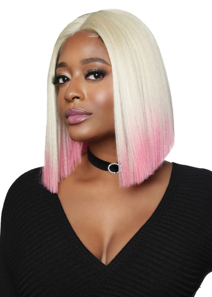RCHD281 Blunt Cut Bob Red Carpet Lace Front and Part Bob Wig Mane Concept UK - SMR613/Pink