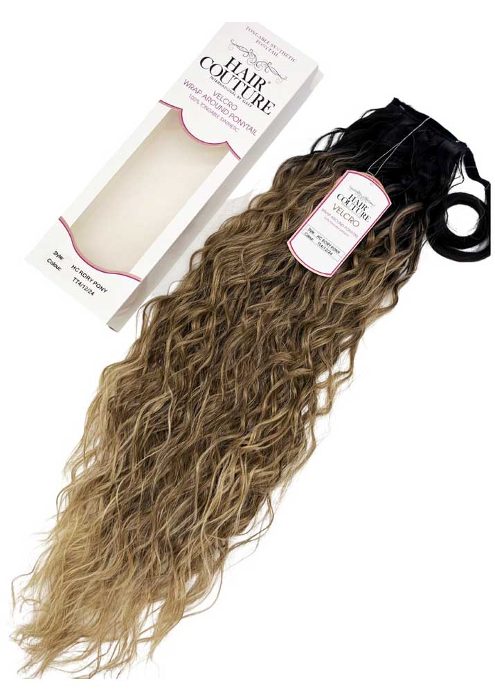 long dark blond curly ponytail rory hair couture