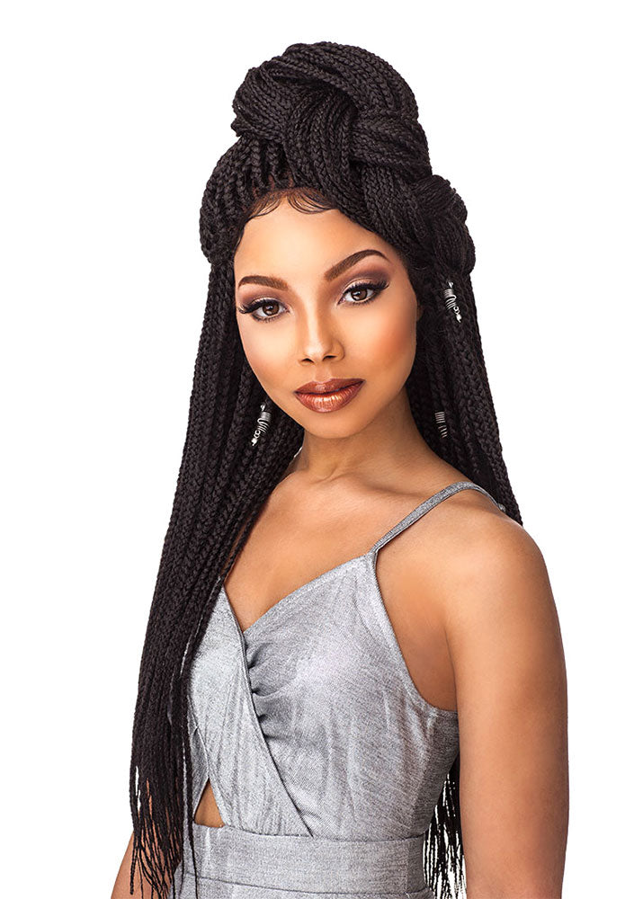 4x4 Part Swiss Lace Wig Box Braid Small 36" Sensationnel UK - Updo