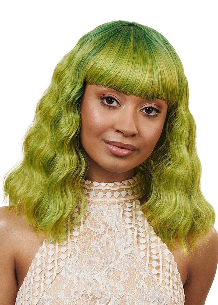 Cassie Wavy Synthetic Wig Sleek UK - Green