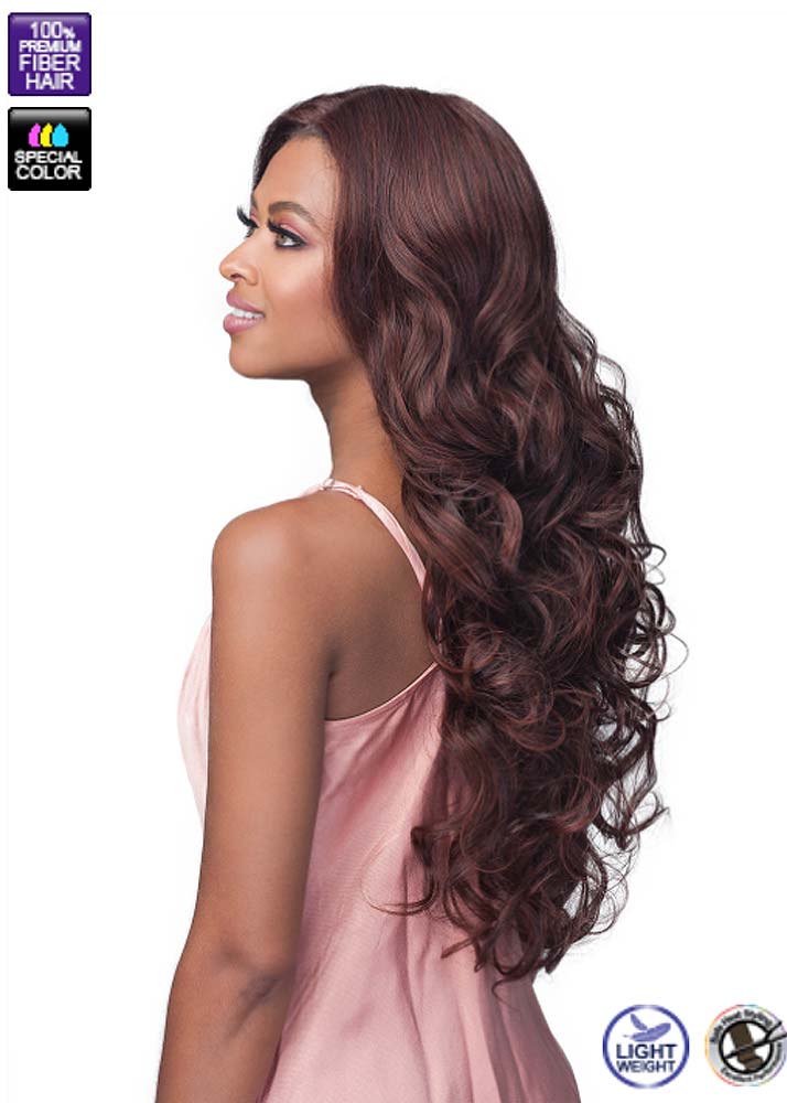MLF377 Cordelia Long Curly Synthetic Wig Bobbi Boss UK - Side