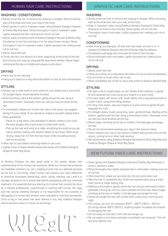 estetica-wig-care-instructions