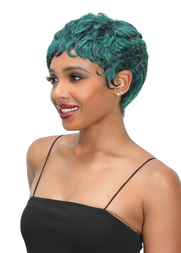 Mabel Zury Sis Pixie Curly Full Cap Wig Zury Hollywood UK - Forest Green