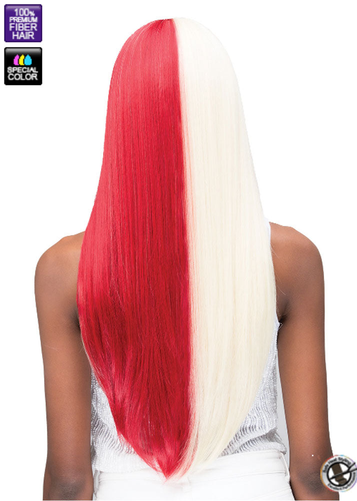 MLF242 Garnet 13x4 Lace Front Colour Block Wig Bobbi Boss UK - Back