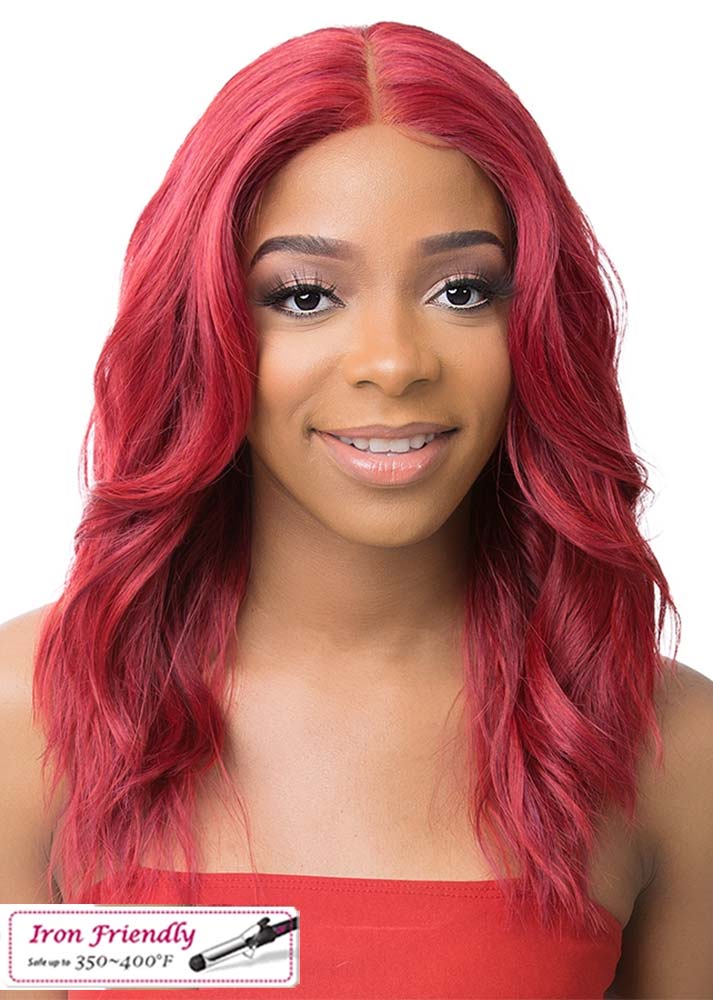 HD Lace Mesi Synthetic Lace Front Wig Its A Wig UK - Deep Red