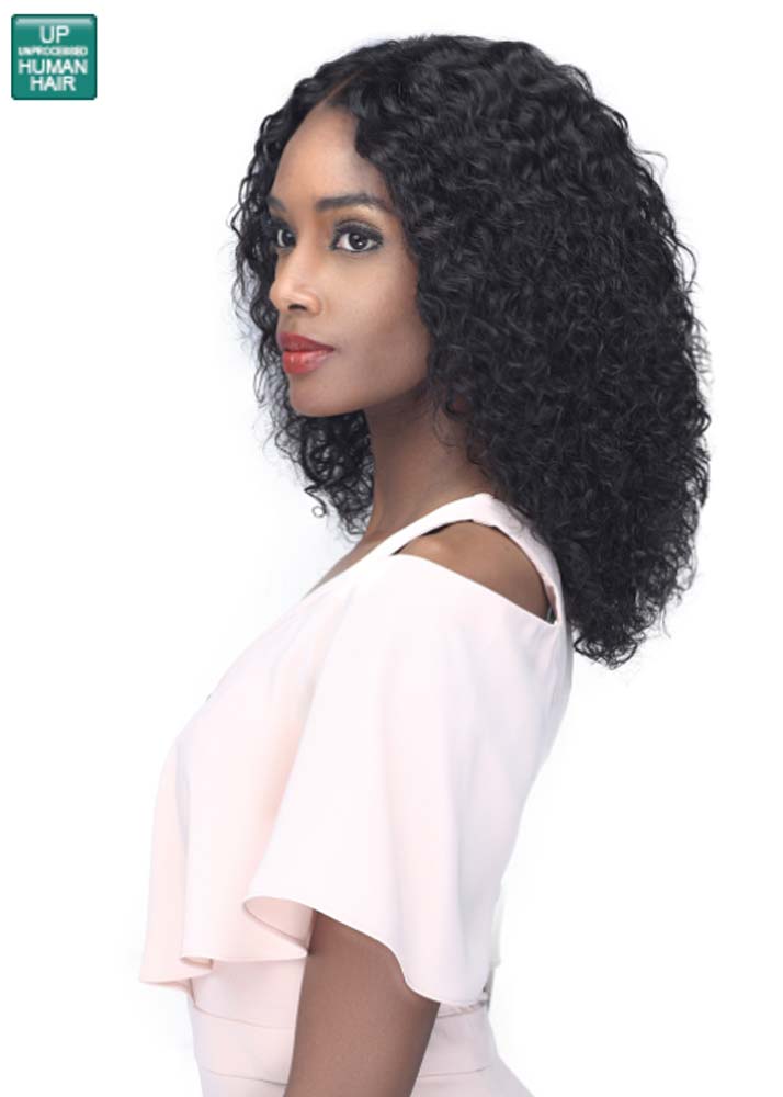 MHLF503 Jheri Curl 16 Human Hair Wig - Side