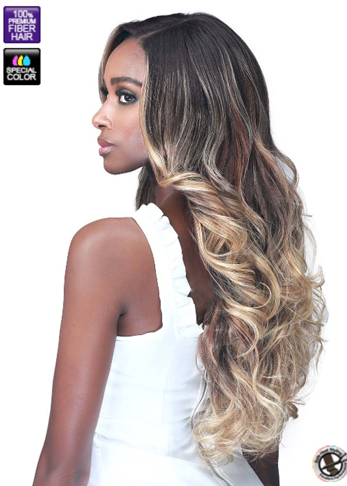 MLF254 Jael Glueless 13x4 Lace Frontal Long Curly Wig Bobbi Boss UK - Side