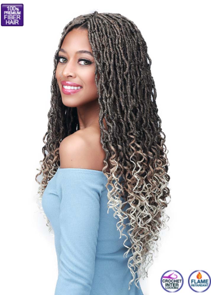 Micro Locs Feather Tips 18 Crochet Braids Bobbi Boss UK - Side