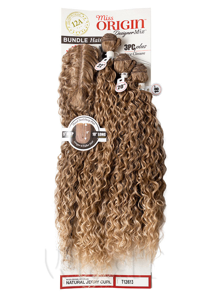 Miss Origin Bundle Jerry Curl Weave FREE Closure