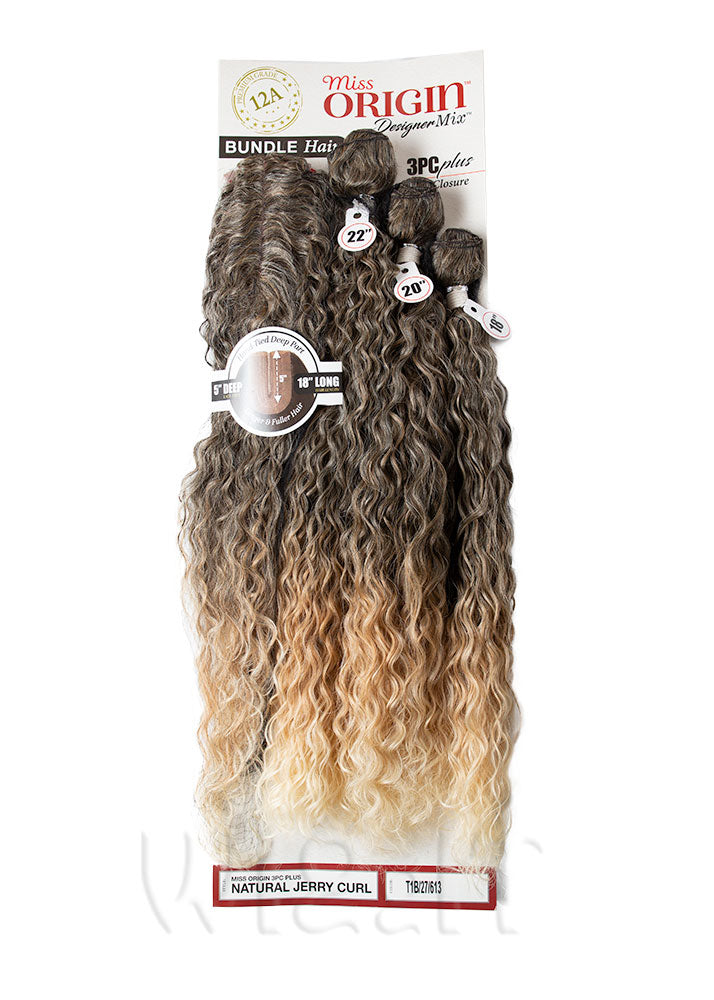 Miss Origin Bundle Jerry Curl Weave FREE Closure