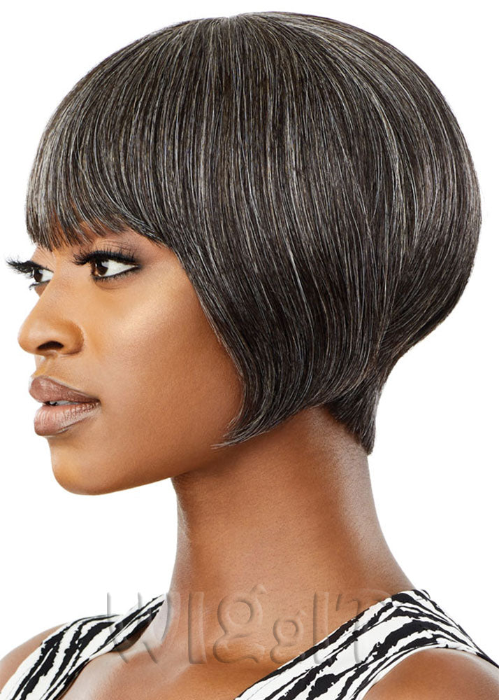 Harriet Human Hair Fab & Fly Grey Glamour Pixie Crop Wig Outre UK 34
