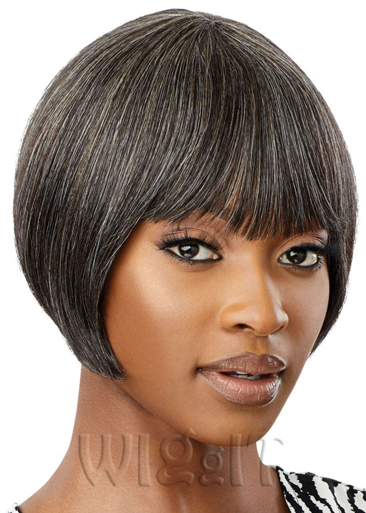 Harriet Human Hair Fab & Fly Grey Glamour Pixie Crop Wig Outre UK 34