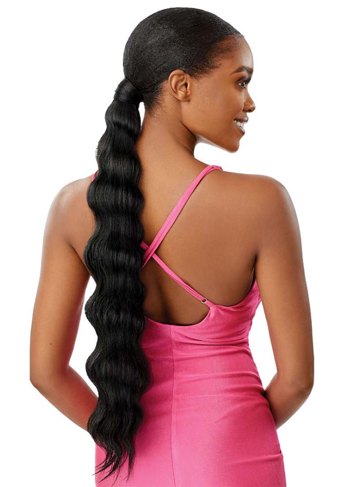 Finger Wave 24" Pretty Quick Ponytail Wrap Outre UK - Back