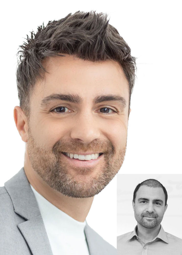 Perma Class PermaFit Permanent Human Hair Full Lace Wig For Men Ellen Wille UK - with before photo