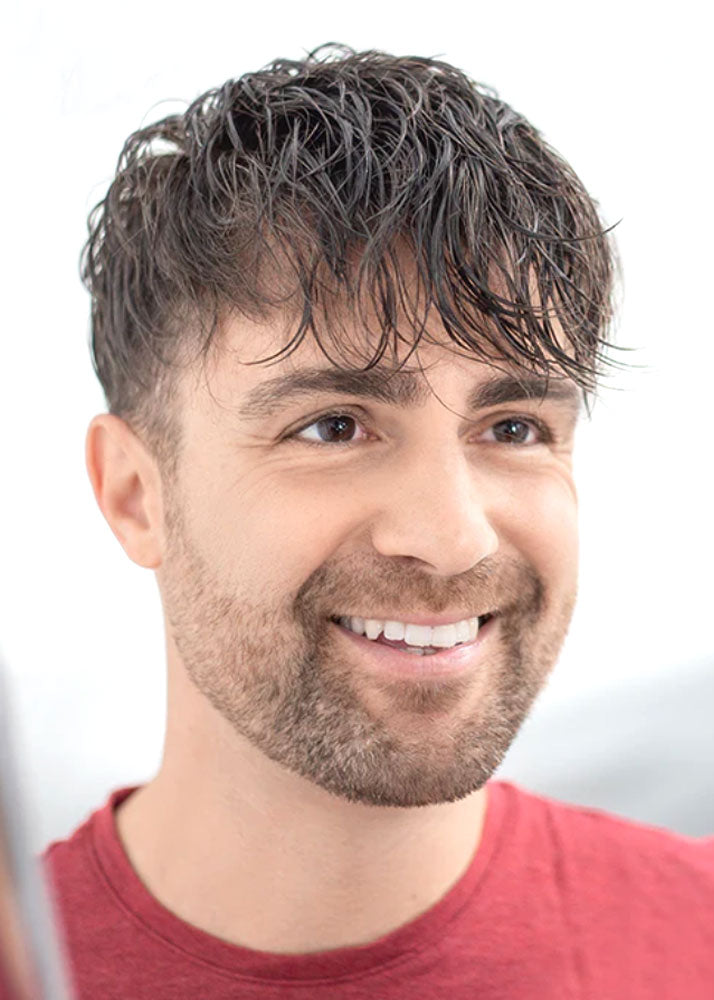 Perma Ray Permanent Human Hair Full Lace Wig for Men Ellen Wille UK - Messy style