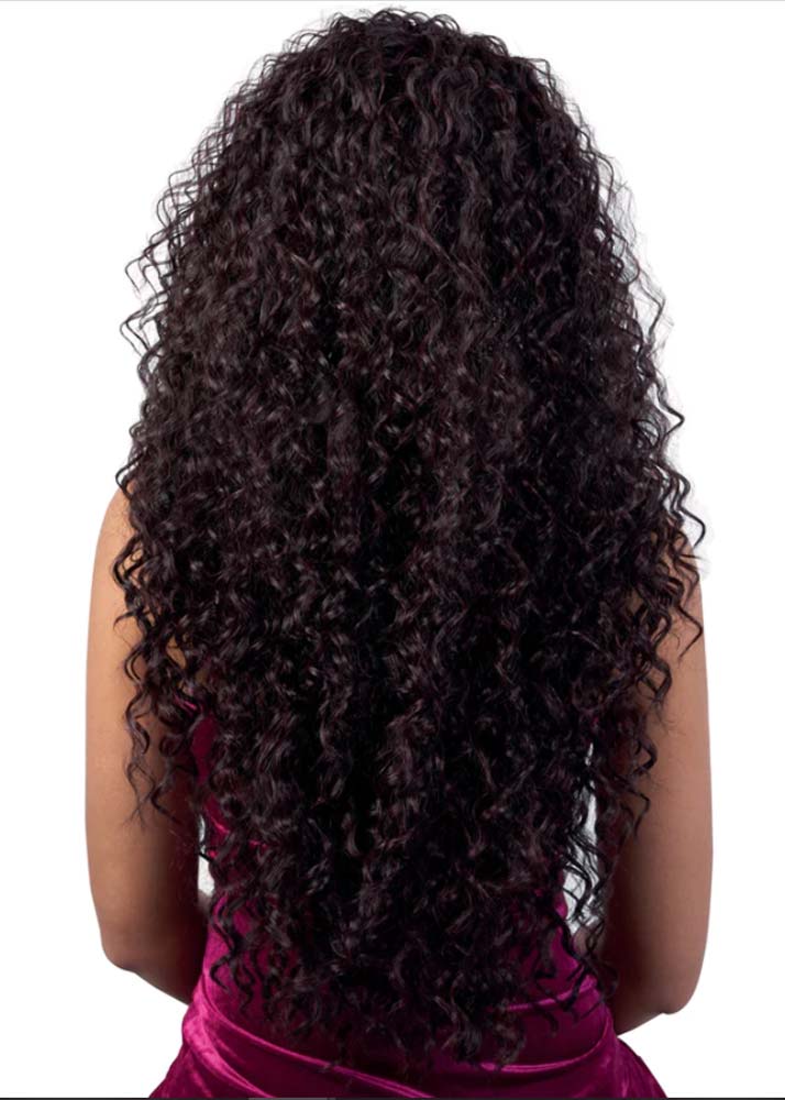 QE Chloe Quick N Easy Long Curly Half Wig Motown Tress UK - Back