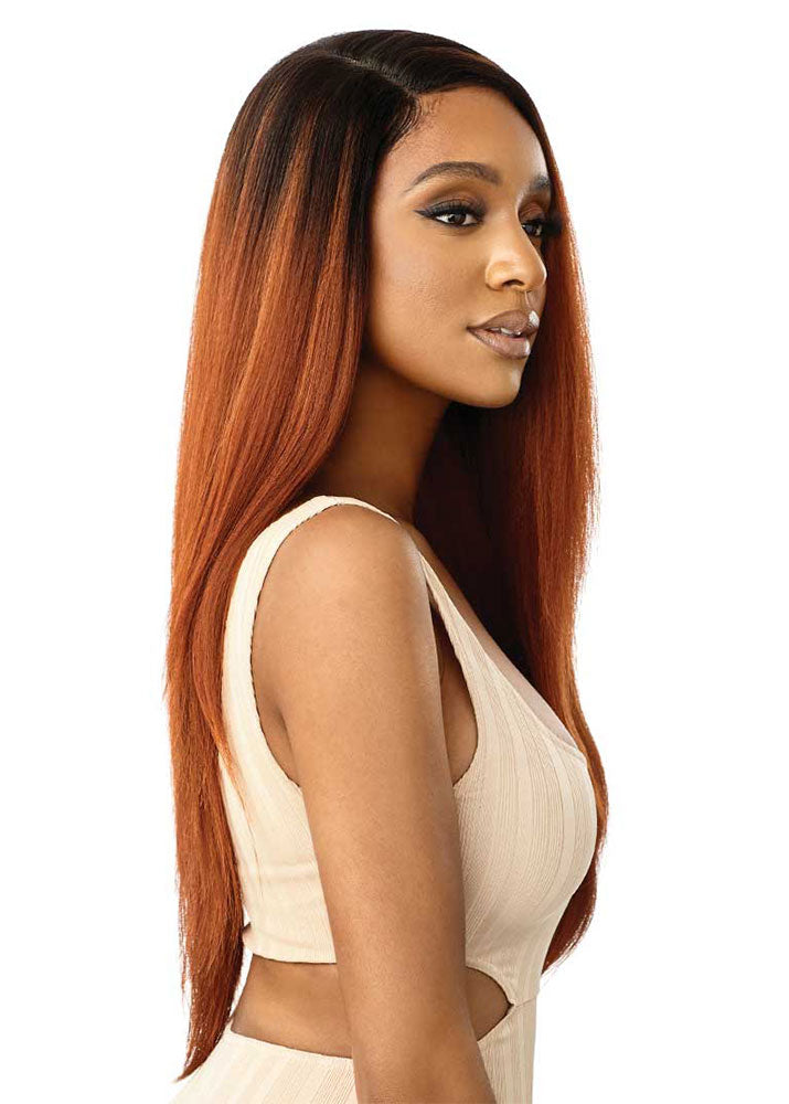 Elowin Synthetic Extra Long Straight Lace Front Wig Outre UK - Side