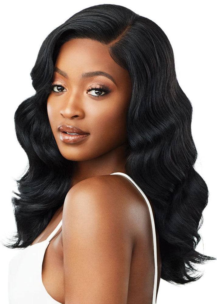 Kira Synthetic Swiss Lace Frontal Wig Outre UK - 1B colour