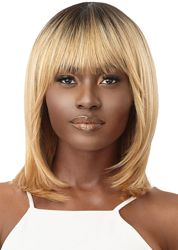 Regina Wigpop Synthetic Full Cap Lob Wig With Fringe Outre UK