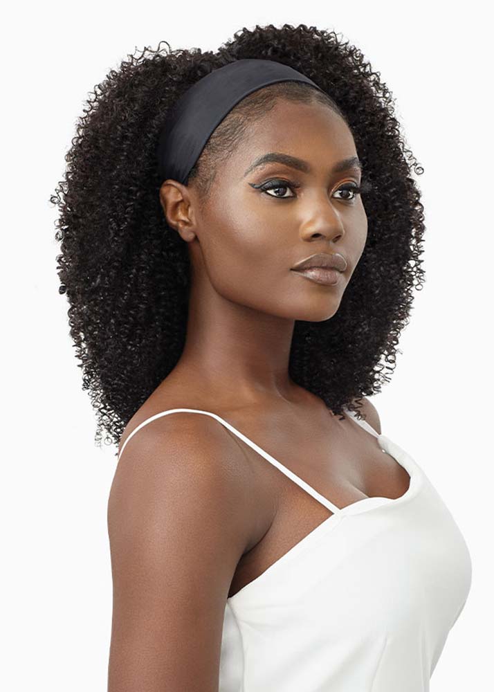 HH Kinky Coily 14" Human Hair Headband Wig Outre UK - Side