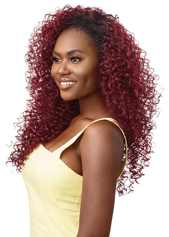 Dominican Bounce Synthetic Converti-Cap Drawstring Half Wig Outre UK - Side
