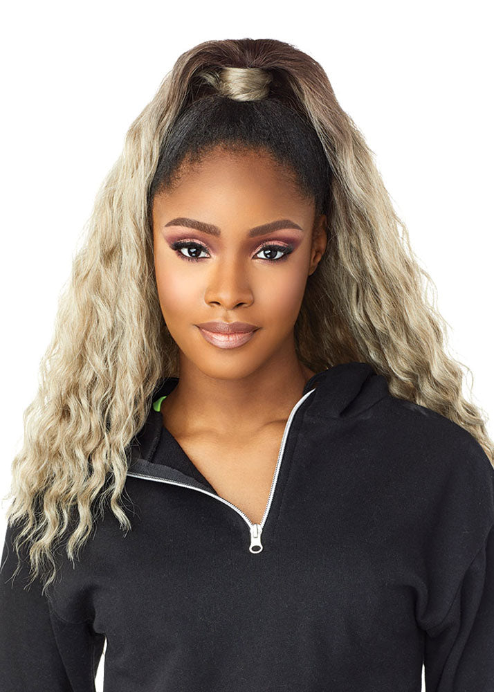 UD 7 Instant Up & Down Instant Weave Sensationnel UK High Ponytail Front View