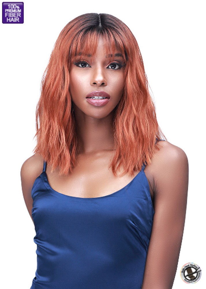 MLF562 Vinetia Lace Part Blunt Lob with Fringe Wig Bobbi Boss UK