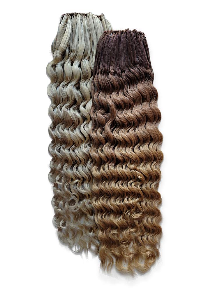 blonde and brown human hair crochet braids