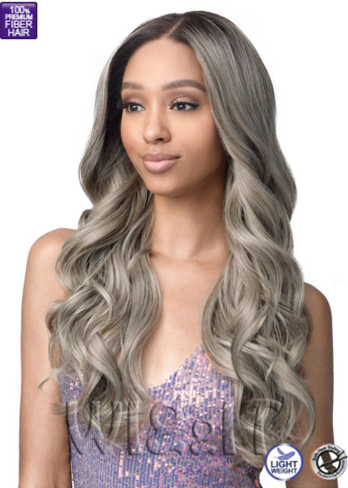 MLF473 Taren Synthetic Lace Front Wig Bobbi Boss UK Side
