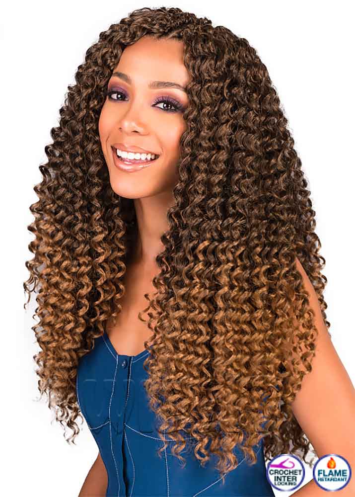 Brazilian Deep Twist 18 T1B/27 Crochet Braid Bobbi Boss UK Side Profile