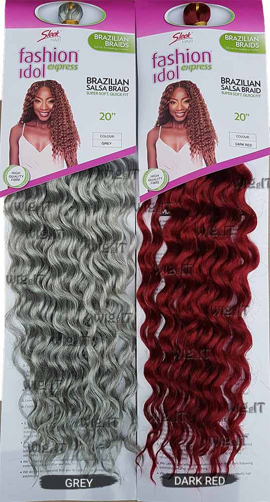 Brazilian Salsa Braid Sleek Fashion Idol Express Grey and Red