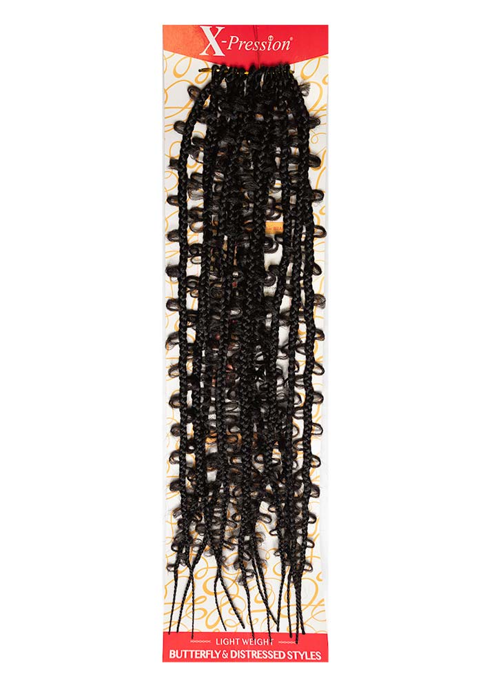 Butterfly Jungle Box Braid 24" X-pression Twisted Up Crochet Locs
