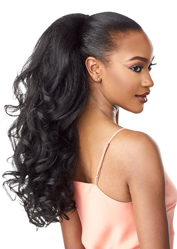 IWD3 Long Curly Half Wig Sensationnel UK Sleek Ponytail