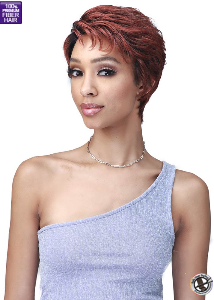 mlf458 bobo lace bobbi boss short copper wig