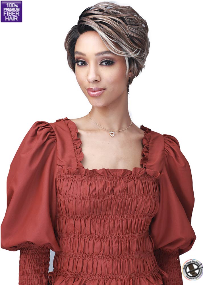 Blonde tape curl wig for Caucasian women