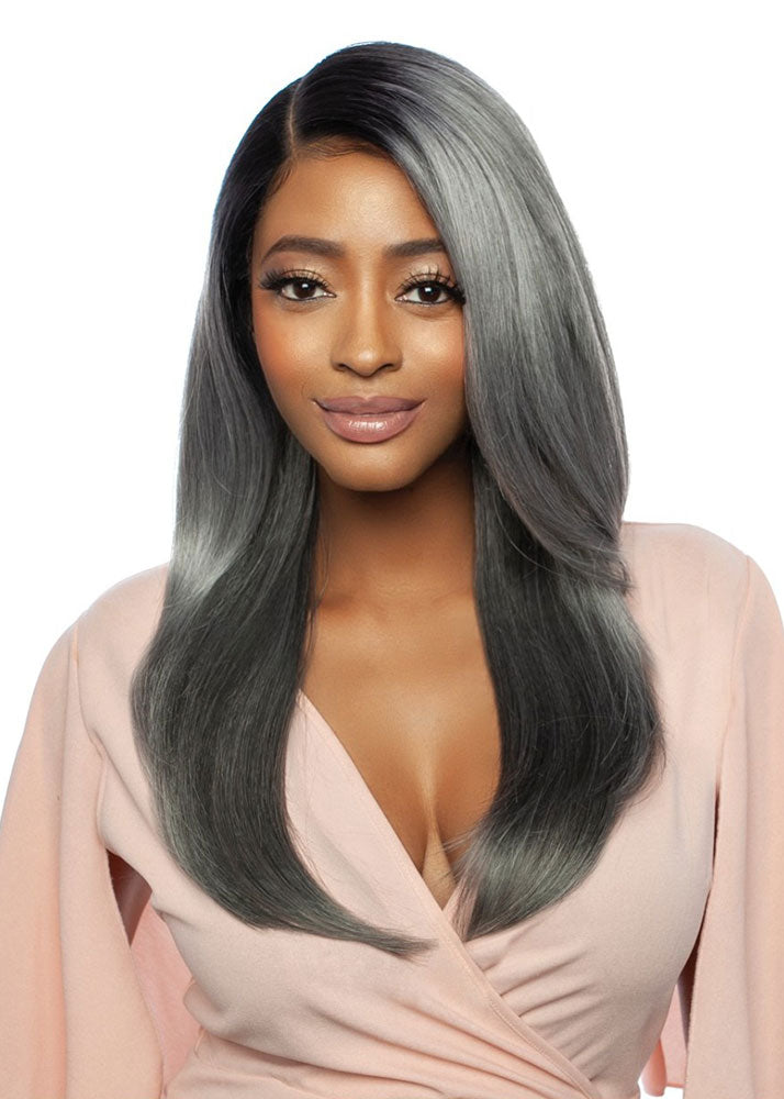 Cancer RCLD204 Red Carpet It's Your Lucky Day Synthetic Straight Lace Part Wig - SR1B/BlackSilver