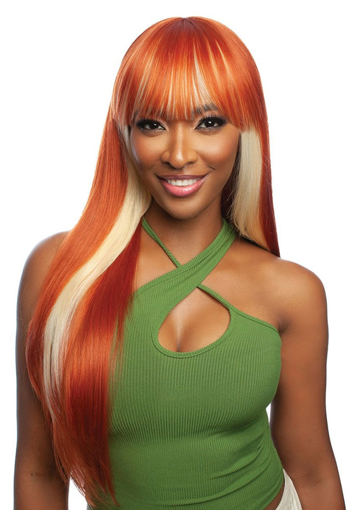 RCP1022 Dona Synthetic Full Cap Wig with Fringe Mane Concept UK - Pumpkin Cream