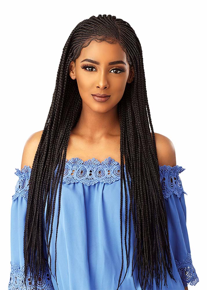 Side Part Corn Row 13 x 5 Swiss Lace Wig Sensationnel UK
